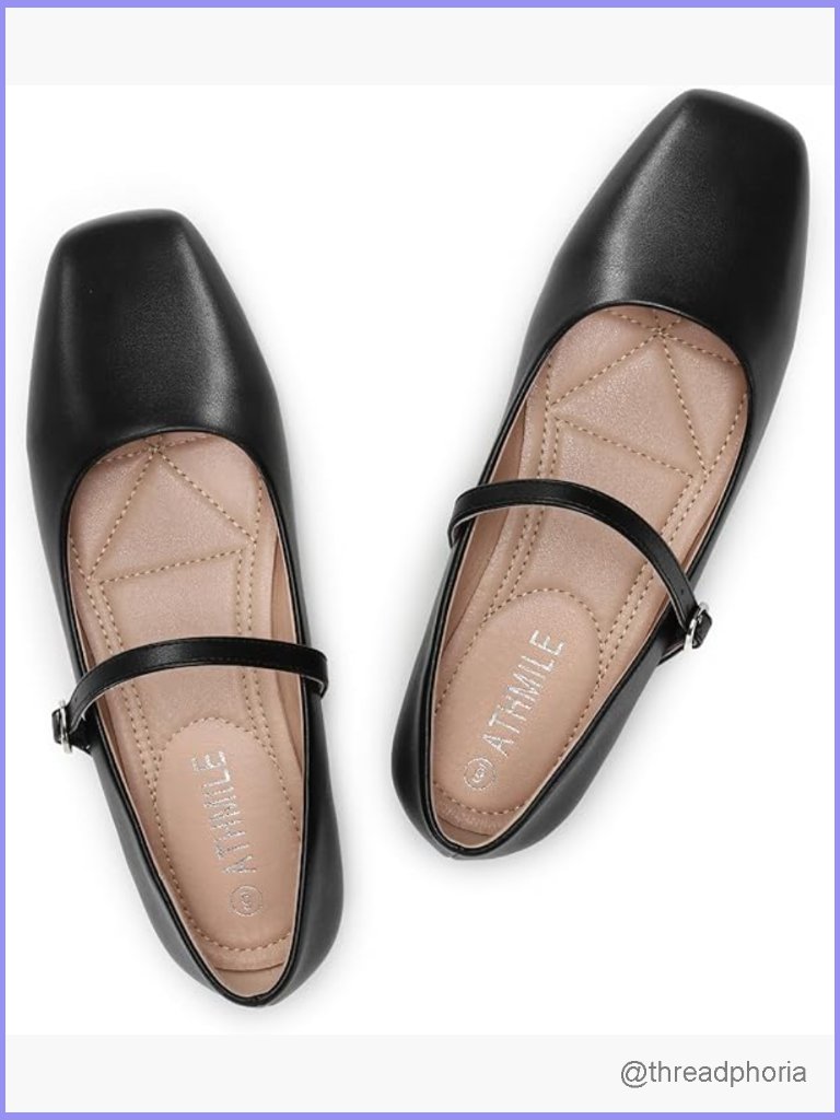 Mary Jane Flats Women Ballet Shoes Slip On Comfortable Dressy Adjustable Strap
